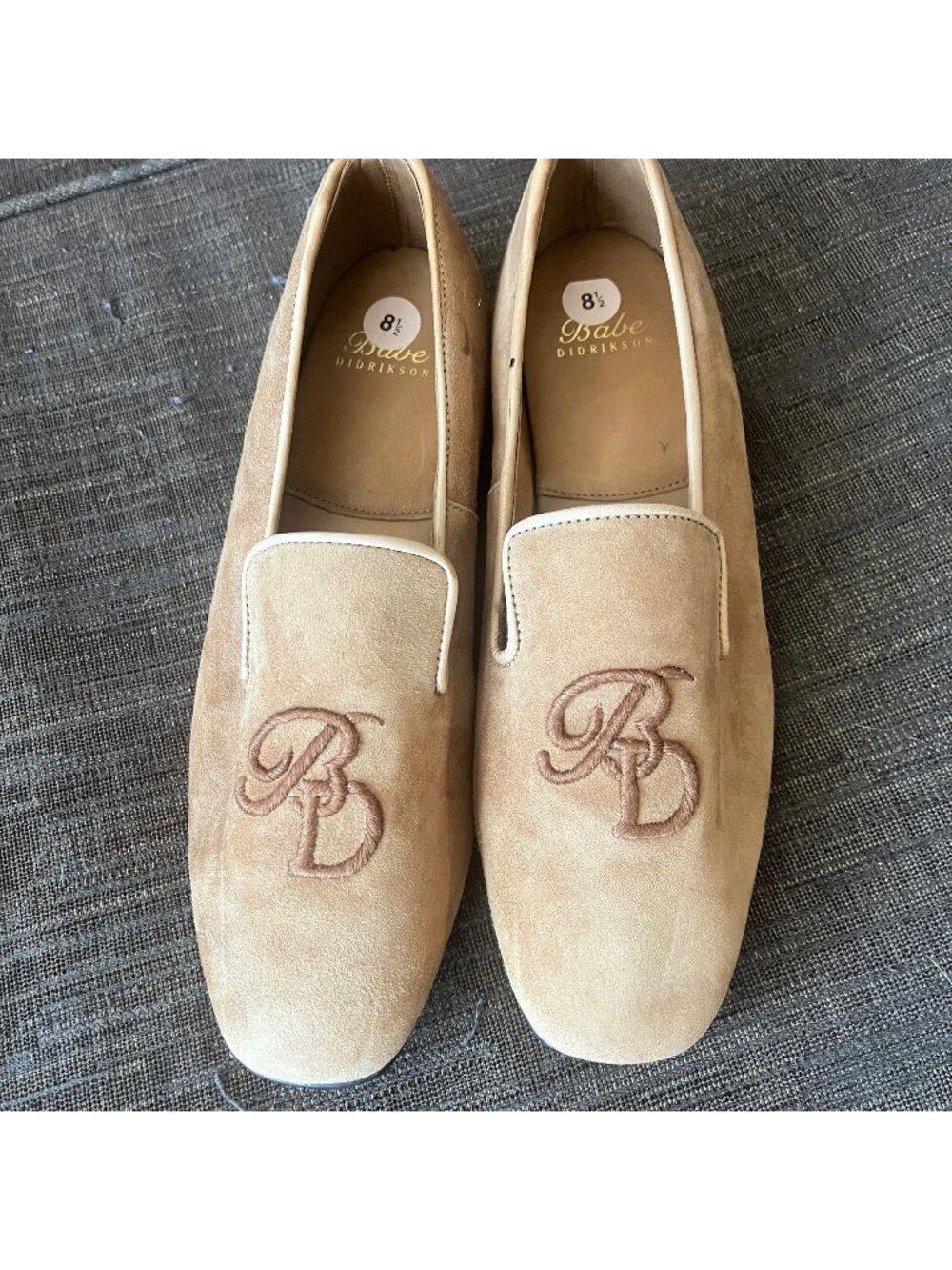 Rare Vintage BABE‎ DIDRIKSON  Suede Embroidered Loafer Size 8.5